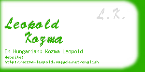 leopold kozma business card